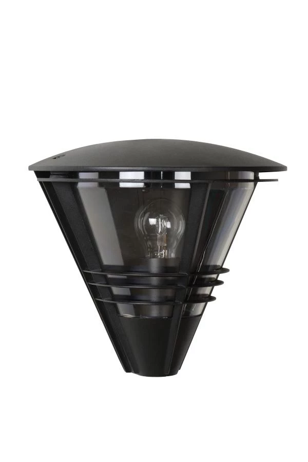 Lucide LIVIA - Wandlamp Binnen/Buiten - 1xE27 - IP44 - Zwart - uitgezet